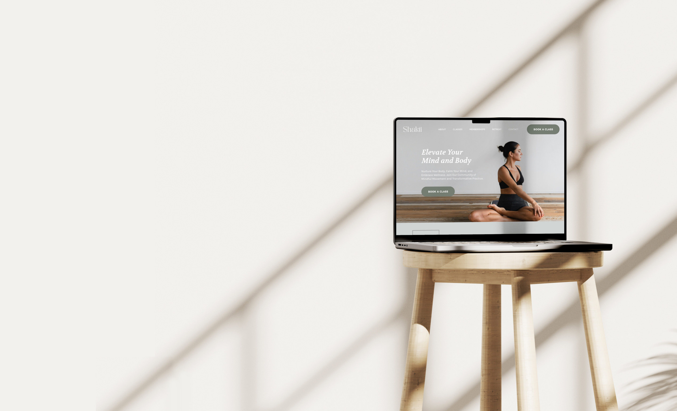 yoga teacher website mockup