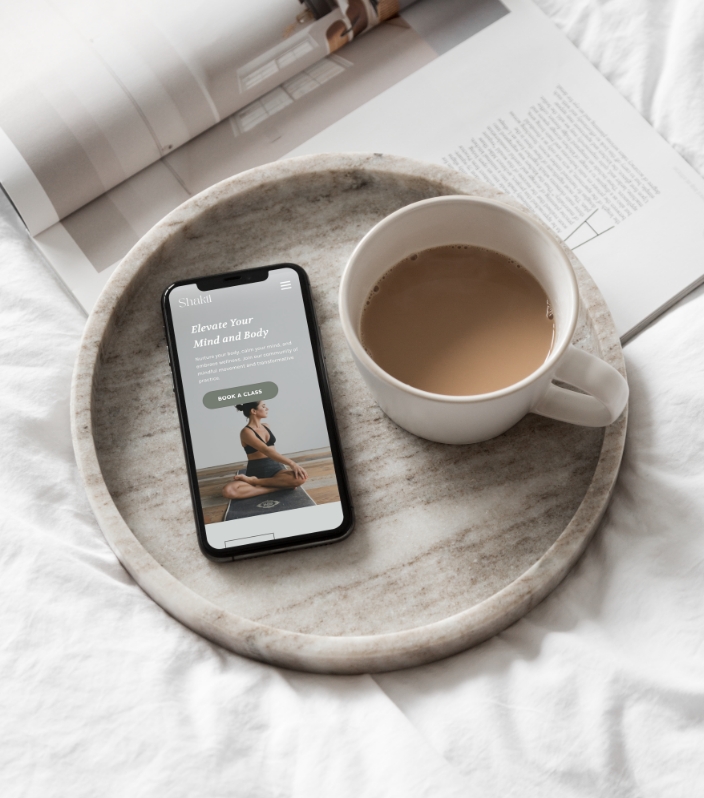 yoga teacher website mockup